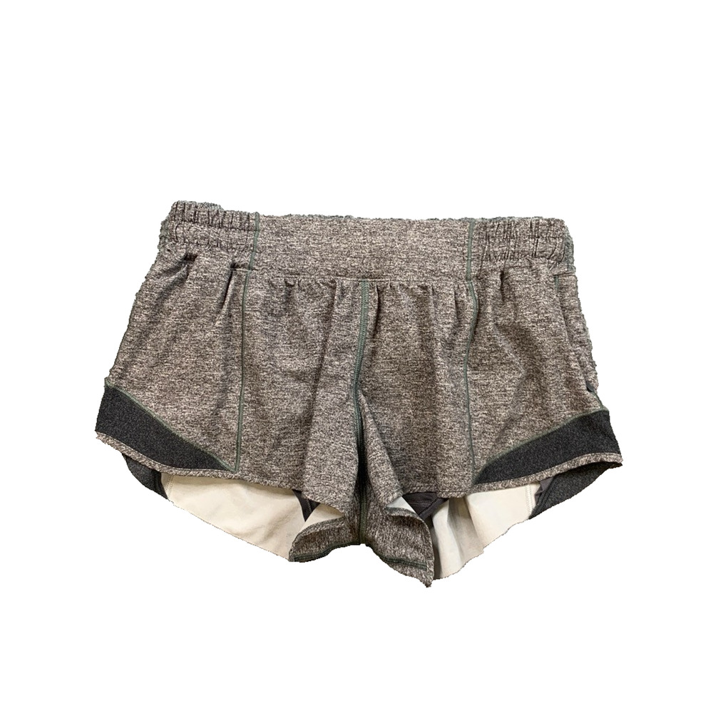 Lululemon Shorts Womens 6 Beige Hotty Hot Low Rise Brief Lined Heather Quick Dry